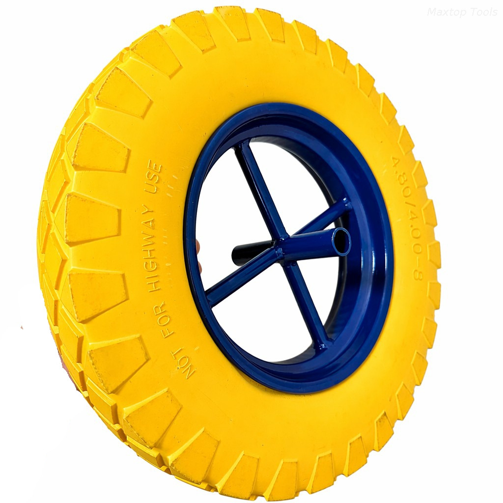 4,80/4,00-8 Колесо из пенополиуретана ∅20x120 мм, стальной обод для тачки 